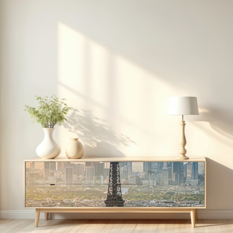 Repositionierbarer Aufkleber Paris skyline mit dem Eiffelturm – Wallnifity® Repositionierbarer Aufkleber Paris skyline mit dem Eiffelturm – Wallnifity®