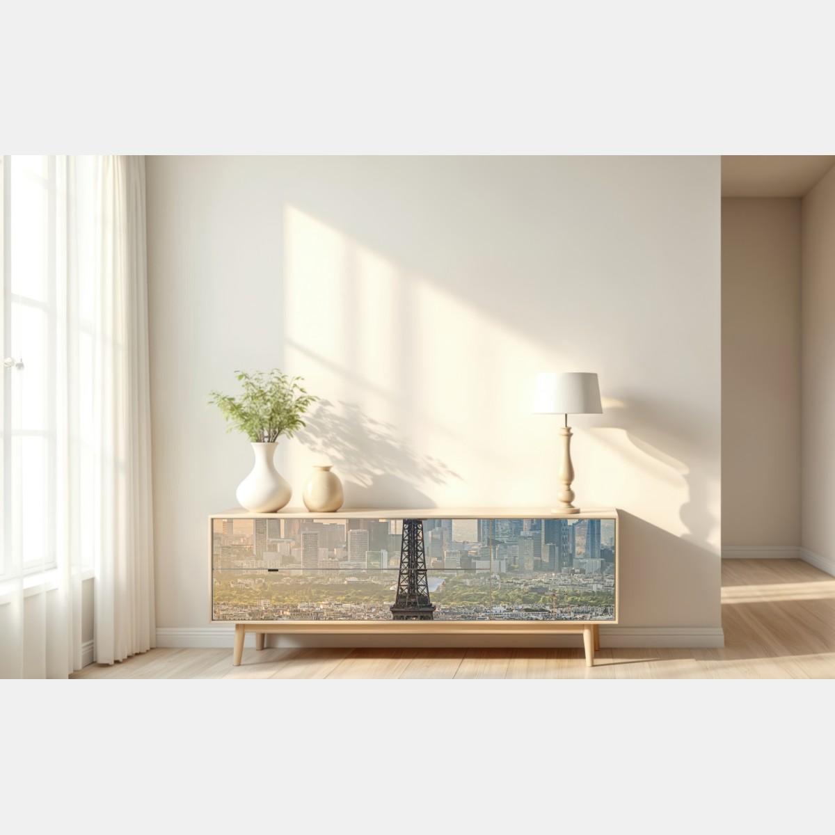 Repositionierbarer Aufkleber Paris skyline mit dem Eiffelturm – Wallnifity® Repositionierbarer Aufkleber Paris skyline mit dem Eiffelturm – Wallnifity®