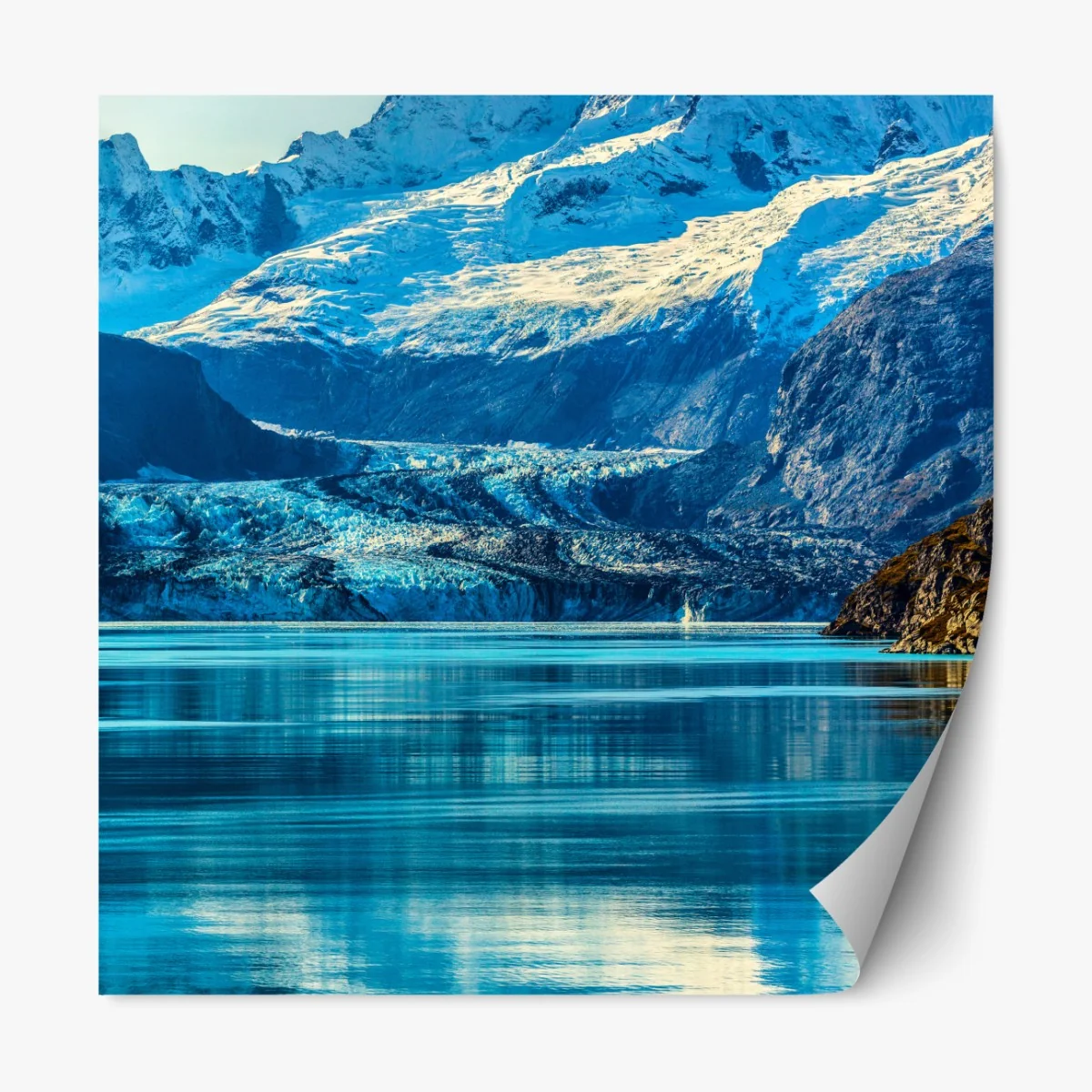 Repositionierbarer Aufkleber majestätischer alpiner gletscher mit spiegelung – Wallnifity® Repositionierbarer Aufkleber majestätischer alpiner gletscher mit spiegelung – Wallnifity®