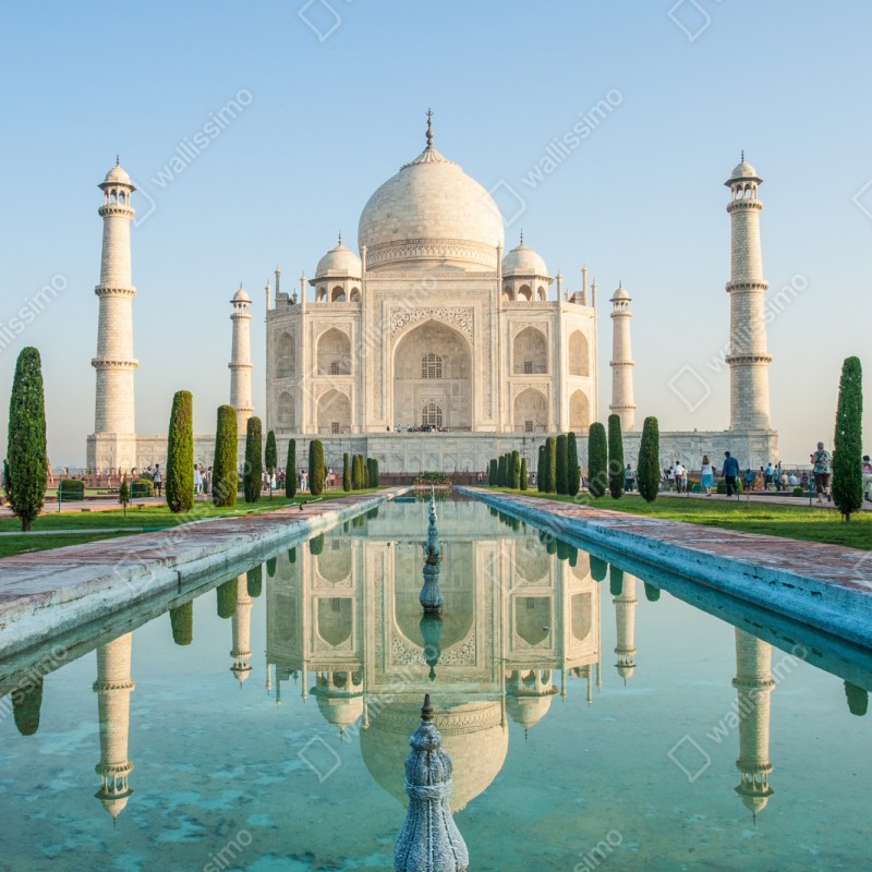 Repositionierbarer Aufkleber Taj Mahal spiegelung im morgendlichen licht – Wallnifity® Repositionierbarer Aufkleber Taj Mahal spiegelung im morgendlichen licht – Wallnifity®
