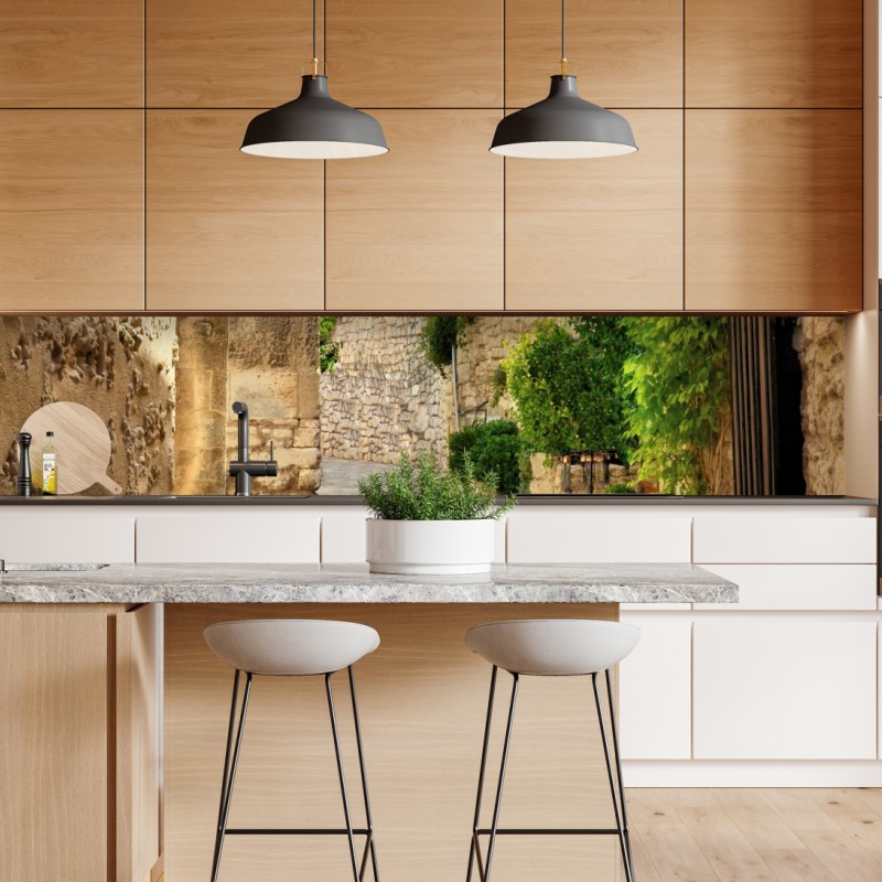 Repositionierbarer Aufkleber Dallas skyline im violetten abendlicht – Wallnifity®