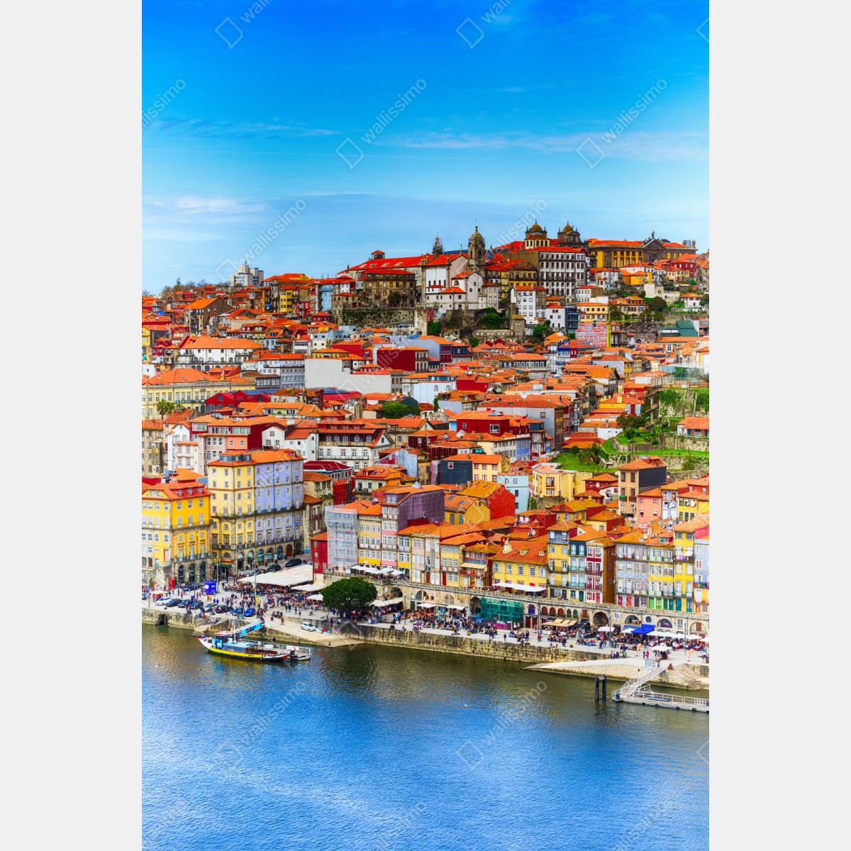 Repositionierbarer Aufkleber Porto buntes uferpanorama – Wallnifity® Repositionierbarer Aufkleber Porto buntes uferpanorama – Wallnifity®