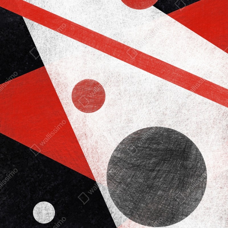 Repositionierbarer Aufkleber geometrische abstraktion in rot und schwarz – Wallnifity® Repositionierbarer Aufkleber geometrische abstraktion in rot und schwarz – Wallnifity®