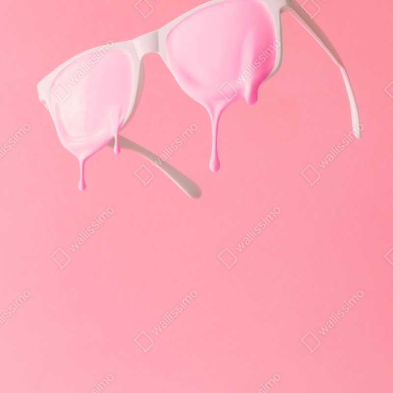 Repositionierbarer Aufkleber schmelzende rosa sonnenbrille – Wallnifity® Repositionierbarer Aufkleber schmelzende rosa sonnenbrille – Wallnifity®