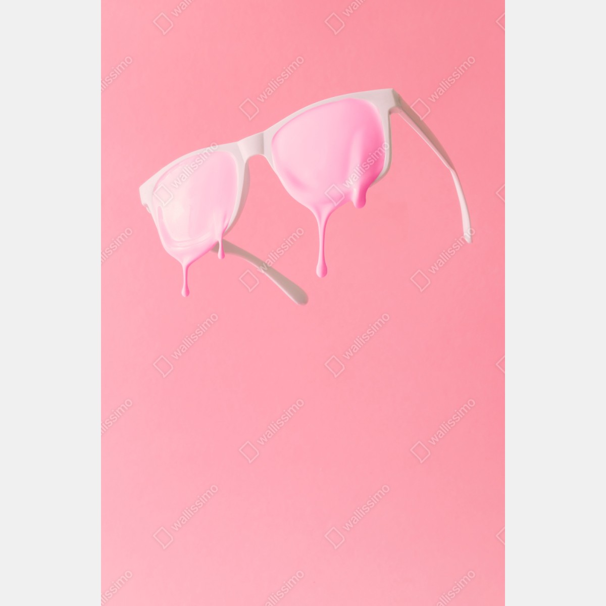Repositionierbarer Aufkleber schmelzende rosa sonnenbrille – Wallnifity® Repositionierbarer Aufkleber schmelzende rosa sonnenbrille – Wallnifity®