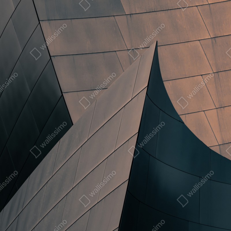 Repositionierbarer Aufkleber geometrische architekturformen aus metall – Wallnifity® Repositionierbarer Aufkleber geometrische architekturformen aus metall – Wallnifity®