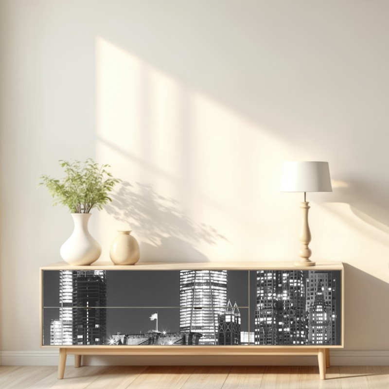 Repositionierbarer Aufkleber Brooklyn Bridge und Manhattan skyline bei nacht – Wallnifity® Repositionierbarer Aufkleber Brooklyn Bridge und Manhattan skyline bei nacht – Wallnifity®
