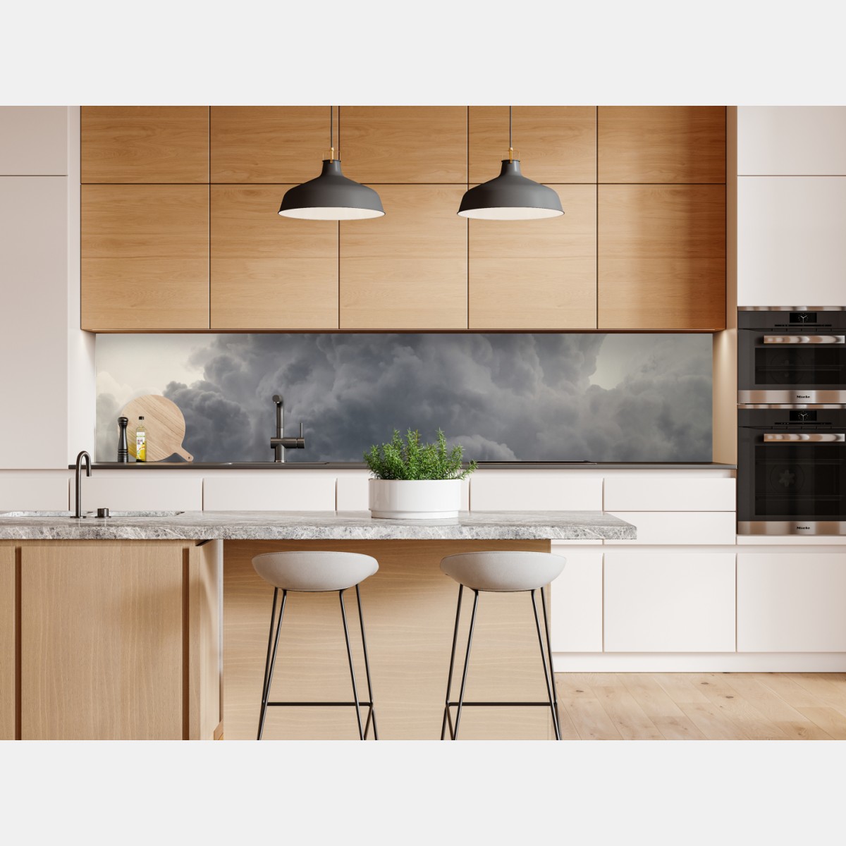 Repositionierbarer Aufkleber dramatische graue wolkenlandschaft – Wallnifity® Repositionierbarer Aufkleber dramatische graue wolkenlandschaft – Wallnifity®