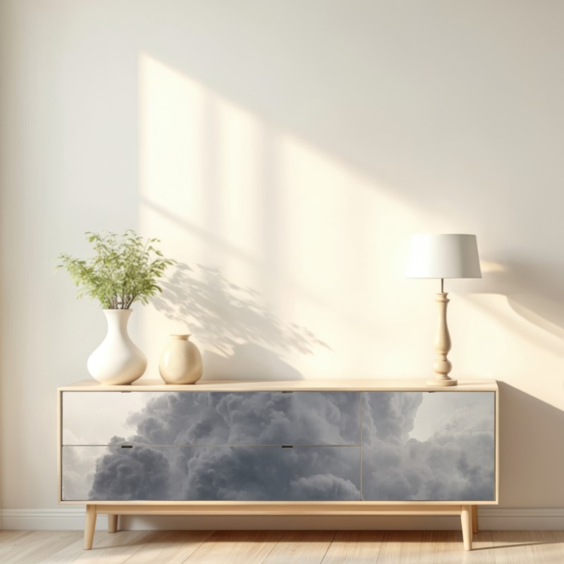 Repositionierbarer Aufkleber dramatische graue wolkenlandschaft – Wallnifity® Repositionierbarer Aufkleber dramatische graue wolkenlandschaft – Wallnifity®