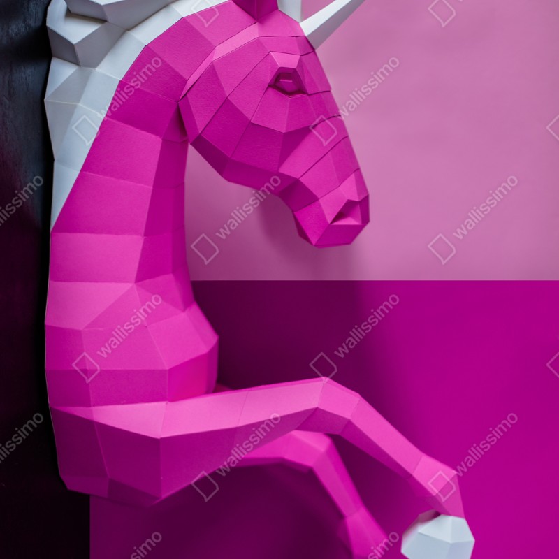 Repositionierbarer Aufkleber rosa geometrisches einhorn wanddekoration – Wallnifity® Repositionierbarer Aufkleber rosa geometrisches einhorn wanddekoration – Wallnifity®