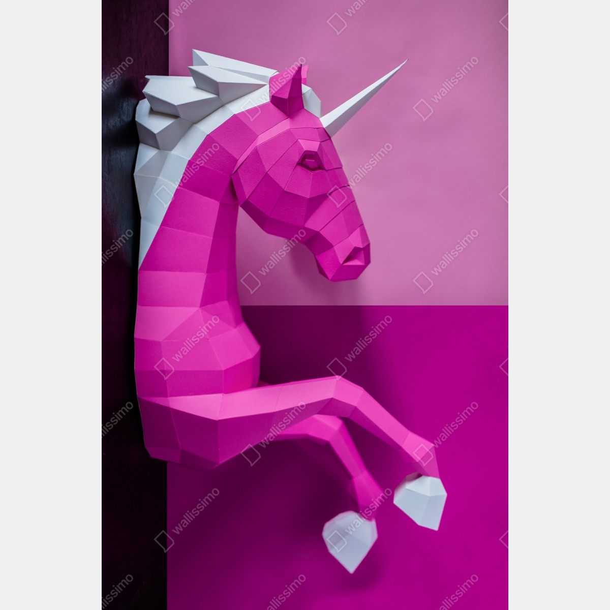 Repositionierbarer Aufkleber rosa geometrisches einhorn wanddekoration – Wallnifity® Repositionierbarer Aufkleber rosa geometrisches einhorn wanddekoration – Wallnifity®