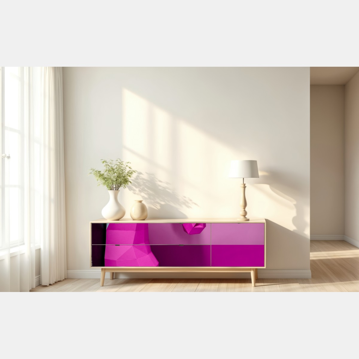 Repositionierbarer Aufkleber rosa geometrisches einhorn wanddekoration – Wallnifity® Repositionierbarer Aufkleber rosa geometrisches einhorn wanddekoration – Wallnifity®