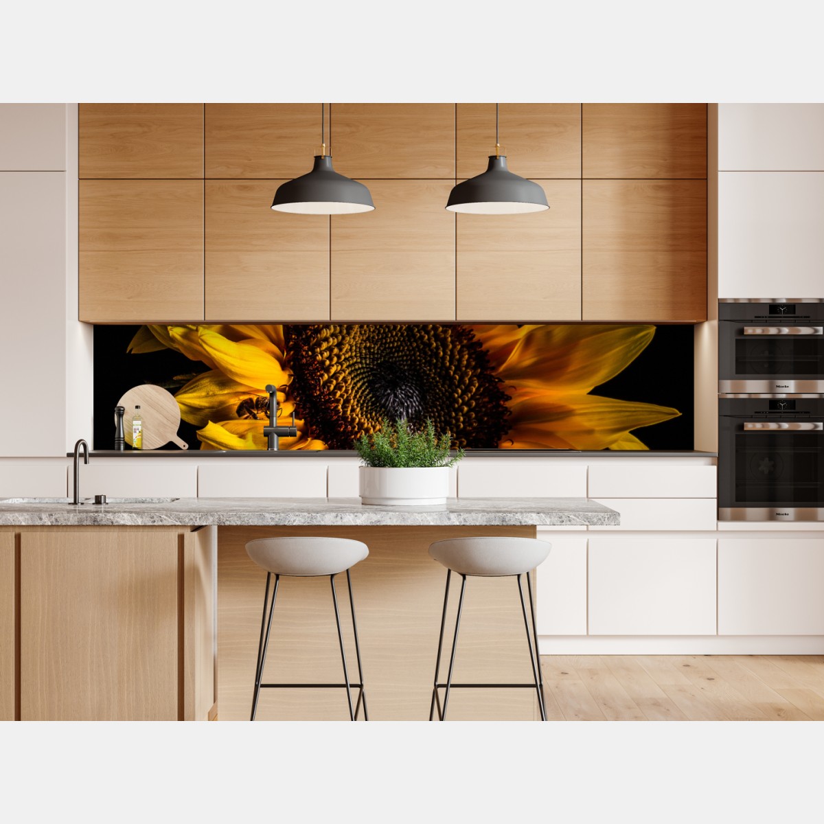 Repositionierbarer Aufkleber goldene sonnenblume in nahaufnahme – Wallnifity® Repositionierbarer Aufkleber goldene sonnenblume in nahaufnahme – Wallnifity®