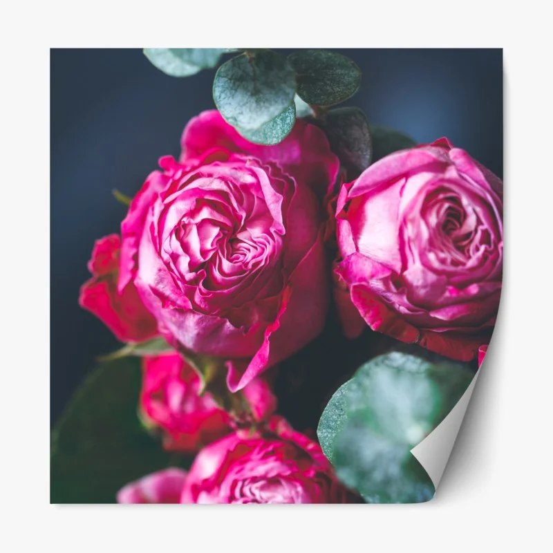 Repositionierbarer Aufkleber rosenbouquet makroaufnahme – Wallnifity® Repositionierbarer Aufkleber rosenbouquet makroaufnahme – Wallnifity®