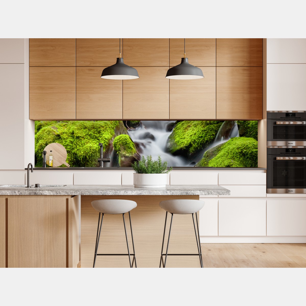 Repositionierbarer Aufkleber moosbedeckter bach bei Sol Duc Falls – Wallnifity® Repositionierbarer Aufkleber moosbedeckter bach bei Sol Duc Falls – Wallnifity®