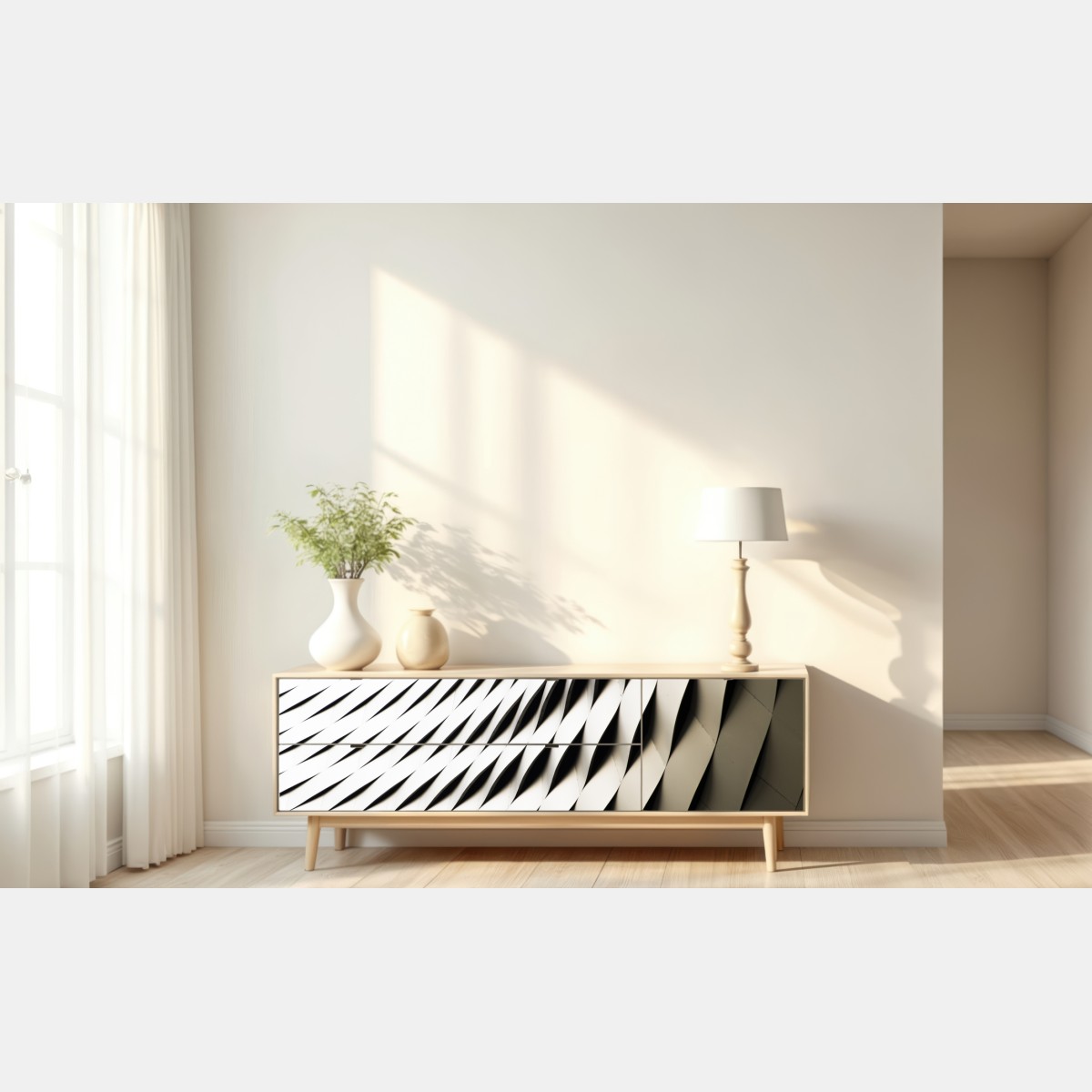 Repositionierbarer Aufkleber modernes geometrisches architekturmuster – Wallnifity® Repositionierbarer Aufkleber modernes geometrisches architekturmuster – Wallnifity®