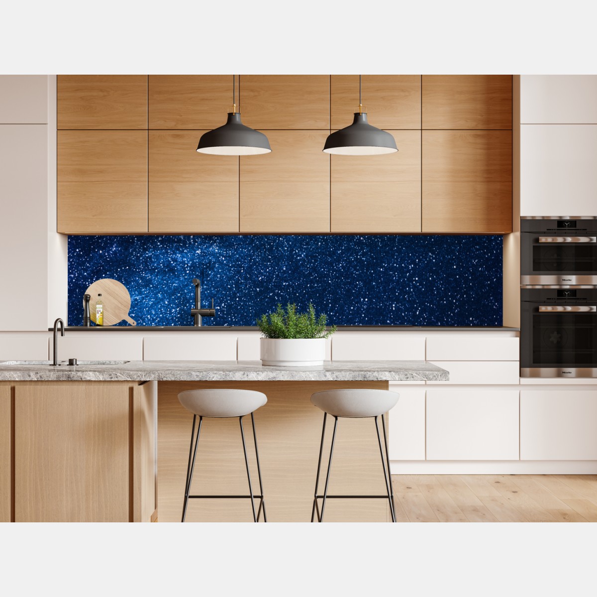 Repositionierbarer Aufkleber tiefblauer nachthimmel mit milchstraße und sternschnuppe – Wallnifity® Repositionierbarer Aufkleber tiefblauer nachthimmel mit milchstraße und sternschnuppe – Wallnifity®