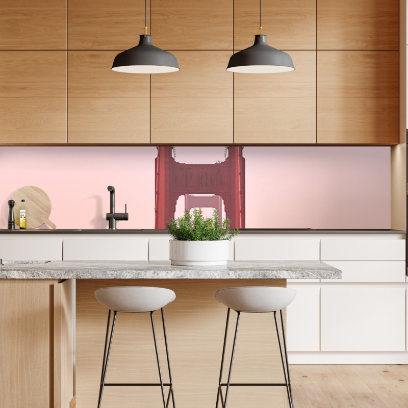 Repositionierbarer Aufkleber neblige bergklippen mit sonnenstrahlen – Wallnifity®