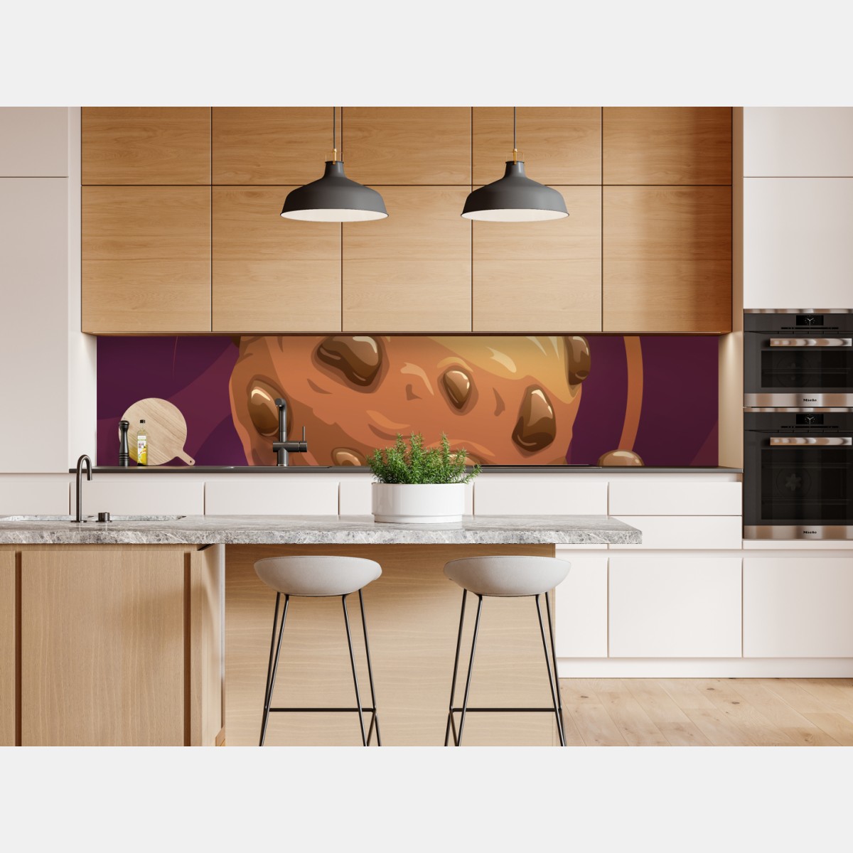 Repositionierbarer Aufkleber schokoladenkeks-galaxie – Wallnifity® Repositionierbarer Aufkleber schokoladenkeks-galaxie – Wallnifity®