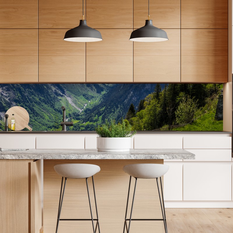 Repositionierbarer Aufkleber Hong Kong stadtpanorama bei dämmerung – Wallnifity®
