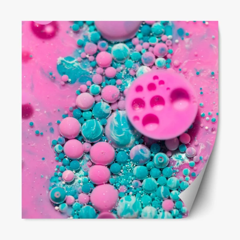 Repositionierbarer Aufkleber rosa und türkis marmor abstrakt – Wallnifity® Repositionierbarer Aufkleber rosa und türkis marmor abstrakt – Wallnifity®