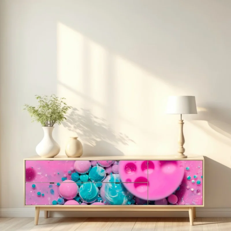 Repositionierbarer Aufkleber rosa und türkis marmor abstrakt – Wallnifity® Repositionierbarer Aufkleber rosa und türkis marmor abstrakt – Wallnifity®