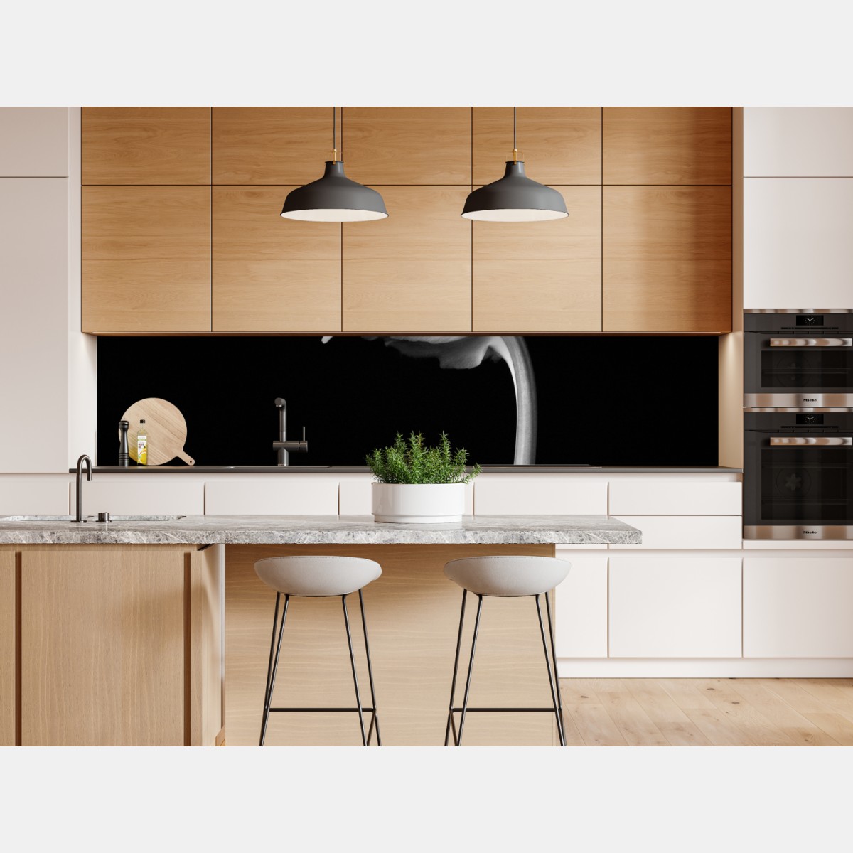 Repositionierbarer Aufkleber elegante monochrome tulpe – Wallnifity® Repositionierbarer Aufkleber elegante monochrome tulpe – Wallnifity®