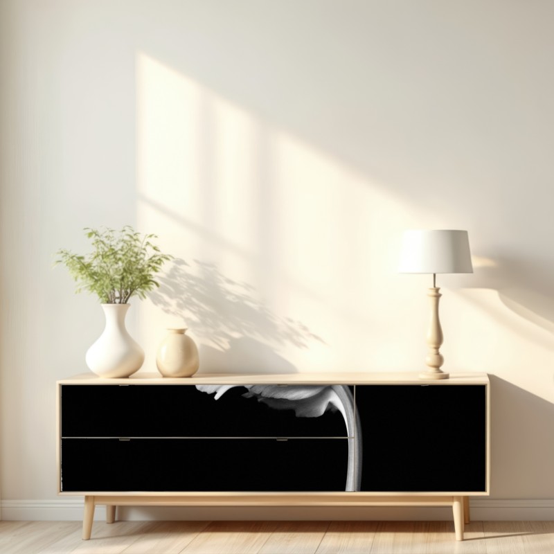 Repositionierbarer Aufkleber elegante monochrome tulpe – Wallnifity® Repositionierbarer Aufkleber elegante monochrome tulpe – Wallnifity®