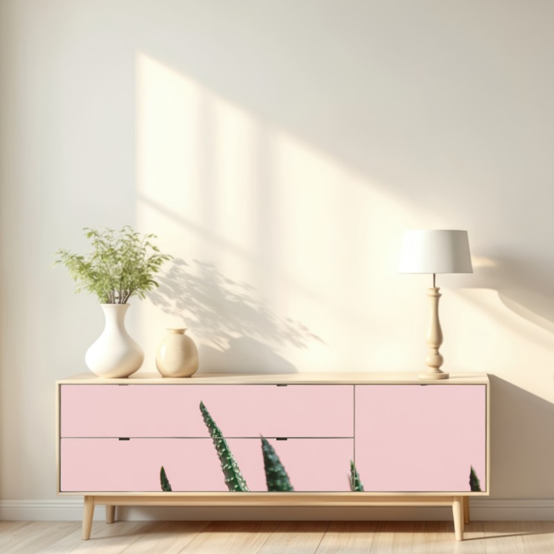 Repositionierbarer Aufkleber grüner aloes auf rosa hintergrund – Wallnifity® Repositionierbarer Aufkleber grüner aloes auf rosa hintergrund – Wallnifity®