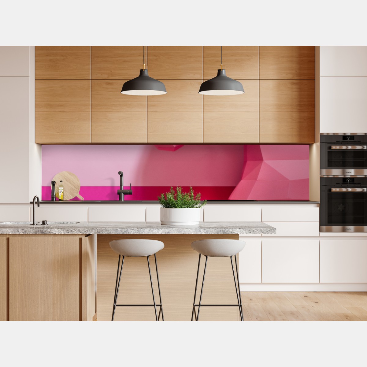 Repositionierbarer Aufkleber rosa geometrisches einhorn – Wallnifity® Repositionierbarer Aufkleber rosa geometrisches einhorn – Wallnifity®
