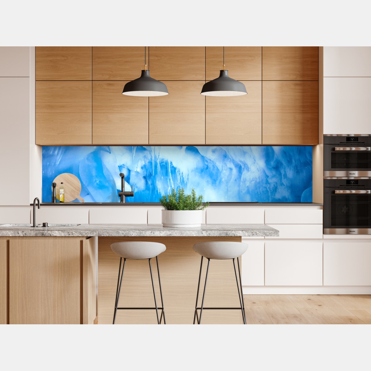 Repositionierbarer Aufkleber ätherische blaue eishöhle – Wallnifity® Repositionierbarer Aufkleber ätherische blaue eishöhle – Wallnifity®