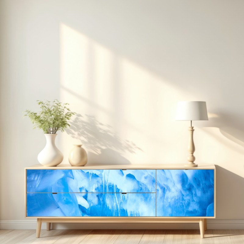 Repositionierbarer Aufkleber ätherische blaue eishöhle – Wallnifity® Repositionierbarer Aufkleber ätherische blaue eishöhle – Wallnifity®