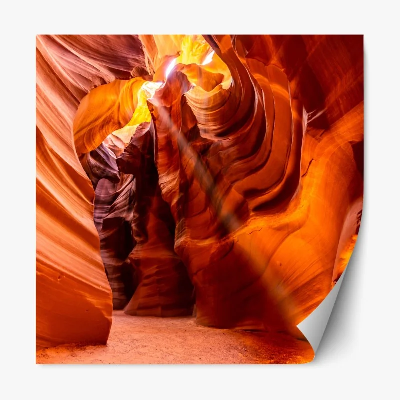Repositionierbarer Aufkleber Antelope Canyon licht und geschwungene sandsteinformen
