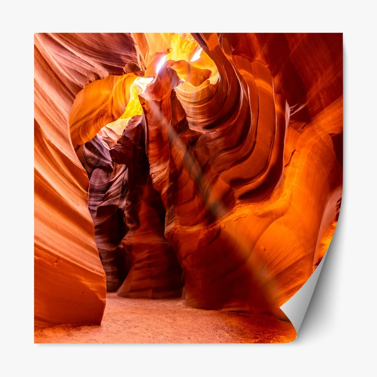 Repositionierbarer Aufkleber Antelope Canyon licht und geschwungene sandsteinformen – Wallnifity® Repositionierbarer Aufkleber Antelope Canyon licht und geschwungene sandsteinformen – Wallnifity®