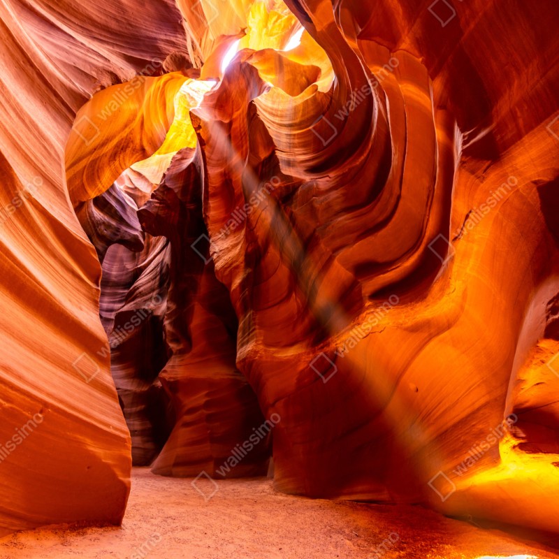 Repositionierbarer Aufkleber Antelope Canyon licht und geschwungene sandsteinformen – Wallnifity® Repositionierbarer Aufkleber Antelope Canyon licht und geschwungene sandsteinformen – Wallnifity®