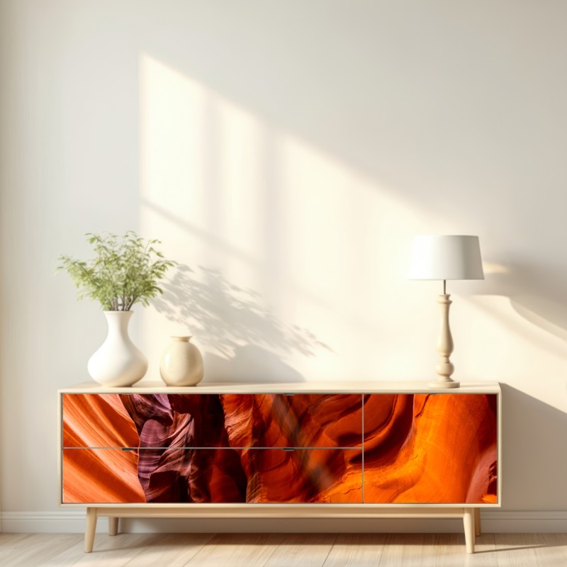 Repositionierbarer Aufkleber Antelope Canyon licht und geschwungene sandsteinformen – Wallnifity® Repositionierbarer Aufkleber Antelope Canyon licht und geschwungene sandsteinformen – Wallnifity®