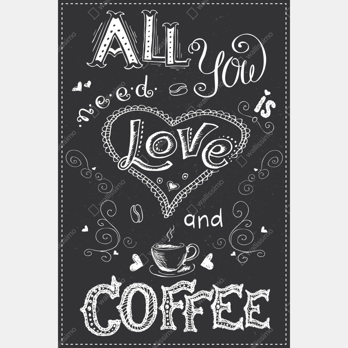Repositionierbarer Aufkleber alles was du brauchst ist liebe und kaffee – Wallnifity® Repositionierbarer Aufkleber alles was du brauchst ist liebe und kaffee – Wallnifity®