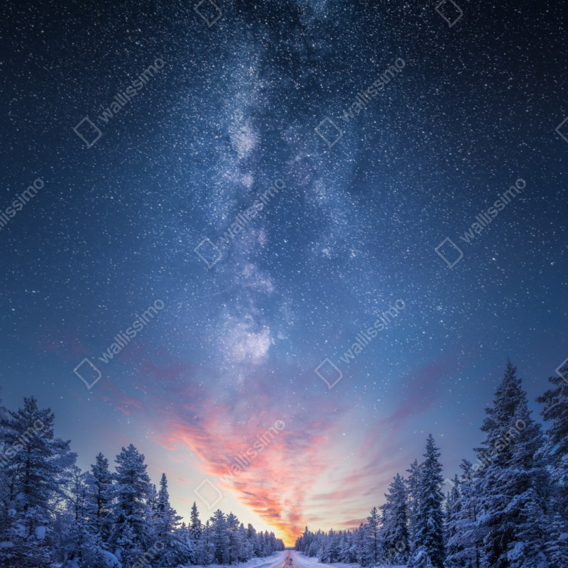 Repositionierbarer Aufkleber straße zur milchstraße bei sonnenaufgang – Wallnifity® Repositionierbarer Aufkleber straße zur milchstraße bei sonnenaufgang – Wallnifity®
