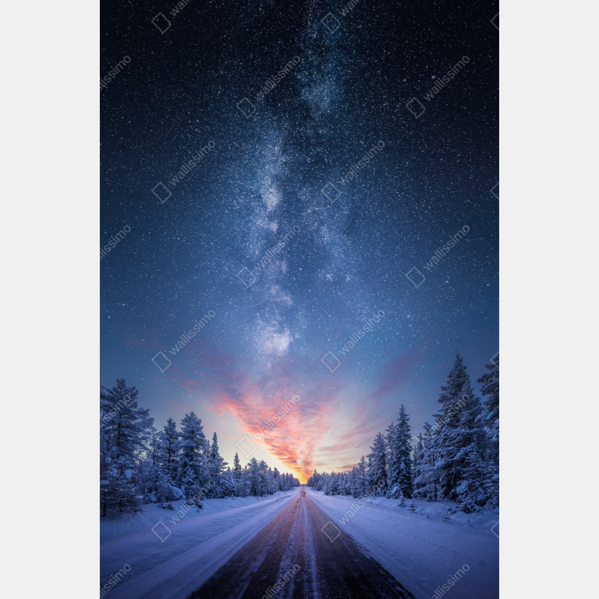 Repositionierbarer Aufkleber straße zur milchstraße bei sonnenaufgang – Wallnifity® Repositionierbarer Aufkleber straße zur milchstraße bei sonnenaufgang – Wallnifity®