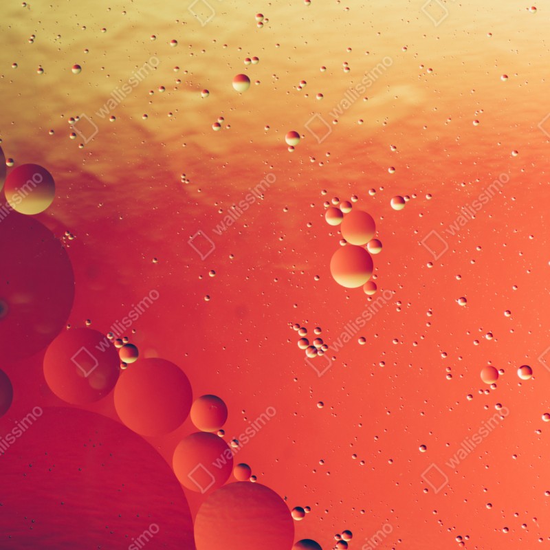 Repositionierbarer Aufkleber warme orange abstraktion mit blasen – Wallnifity® Repositionierbarer Aufkleber warme orange abstraktion mit blasen – Wallnifity®