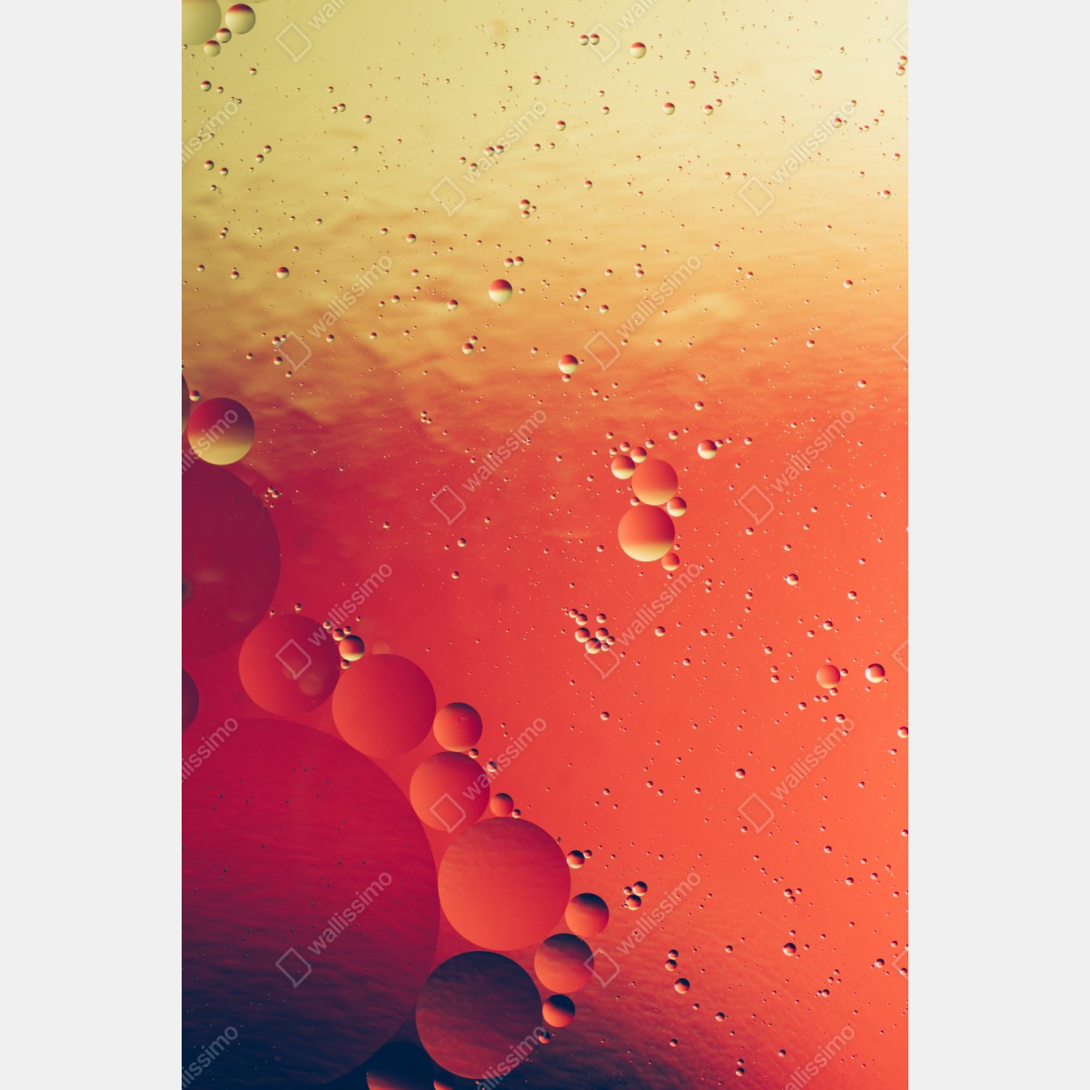 Repositionierbarer Aufkleber warme orange abstraktion mit blasen – Wallnifity® Repositionierbarer Aufkleber warme orange abstraktion mit blasen – Wallnifity®