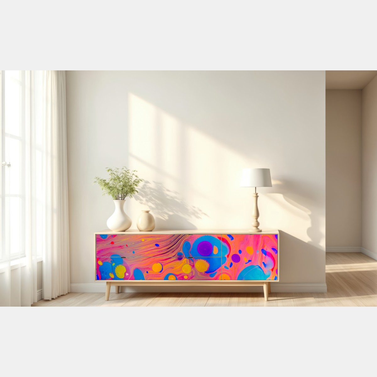 Repositionierbarer Aufkleber osmanisches ebru marmormuster – Wallnifity® Repositionierbarer Aufkleber osmanisches ebru marmormuster – Wallnifity®