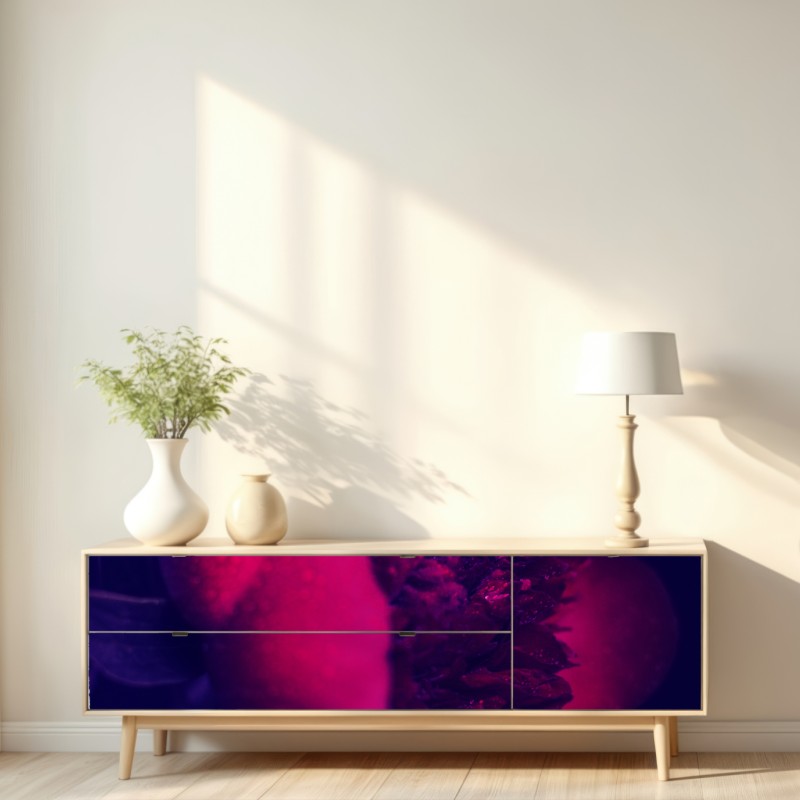 Repositionierbarer Aufkleber stimmungsvolle rosa pfingstrose nahaufnahme – Wallnifity® Repositionierbarer Aufkleber stimmungsvolle rosa pfingstrose nahaufnahme – Wallnifity®