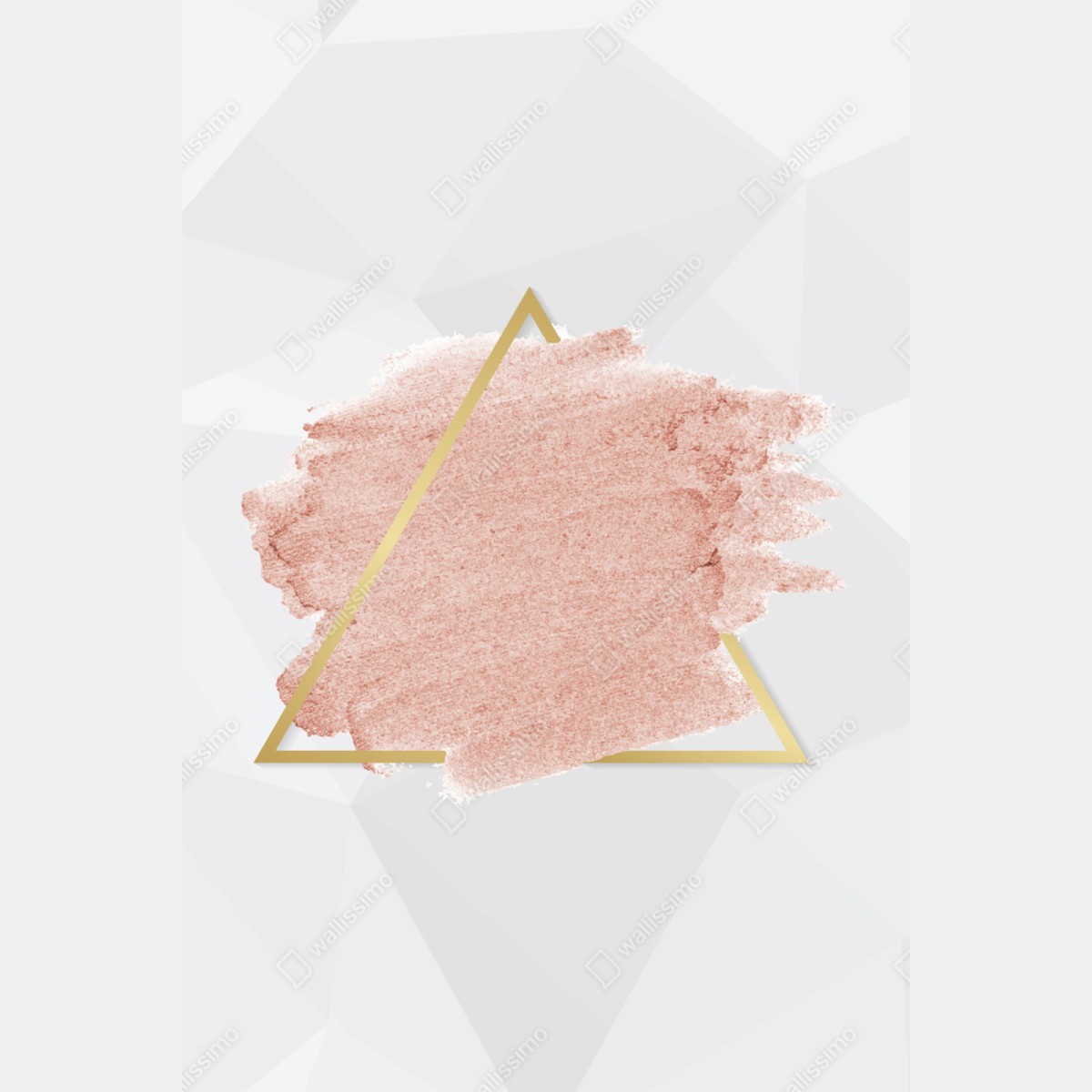 Repositionierbarer Aufkleber pastellrosa geometrisches dreieck – Wallnifity® Repositionierbarer Aufkleber pastellrosa geometrisches dreieck – Wallnifity®