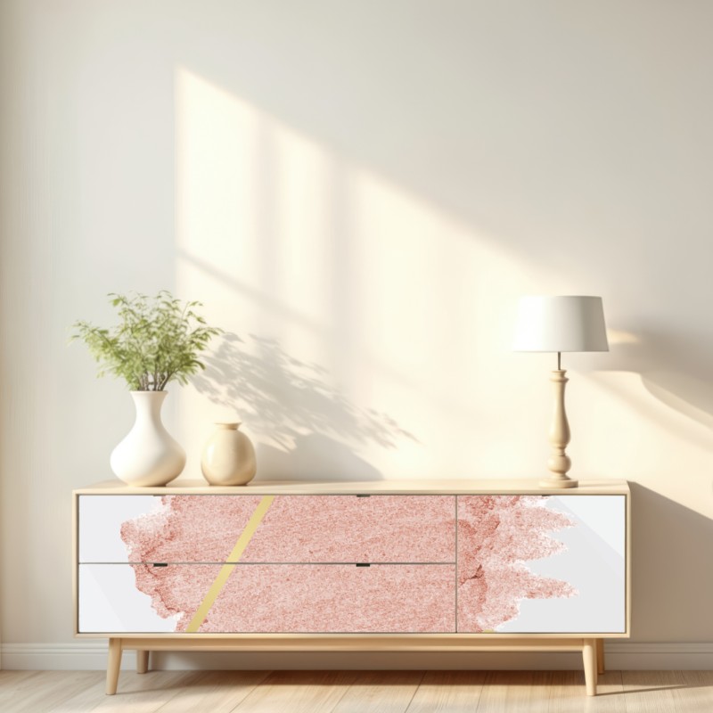 Repositionierbarer Aufkleber pastellrosa geometrisches dreieck – Wallnifity® Repositionierbarer Aufkleber pastellrosa geometrisches dreieck – Wallnifity®