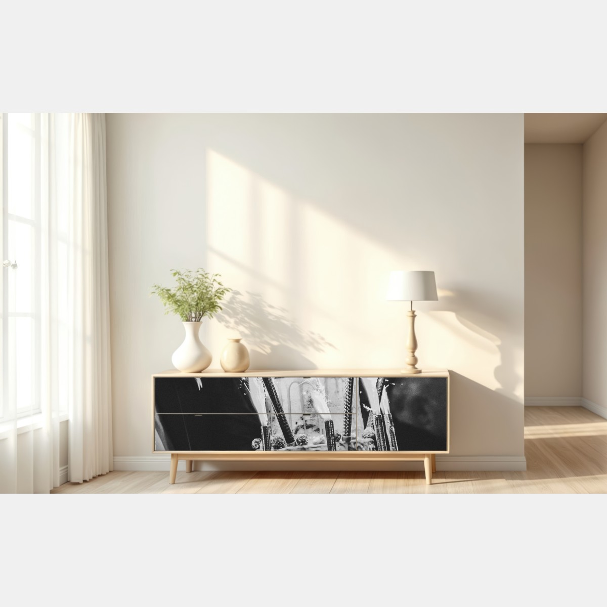 Repositionierbarer Aufkleber rustikale hochzeitstorte mit wunderkerzen – Wallnifity® Repositionierbarer Aufkleber rustikale hochzeitstorte mit wunderkerzen – Wallnifity®