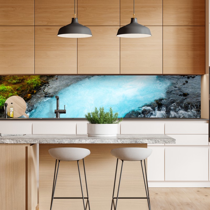 Repositionierbarer Aufkleber nebeliger kiefernwald – Wallnifity®