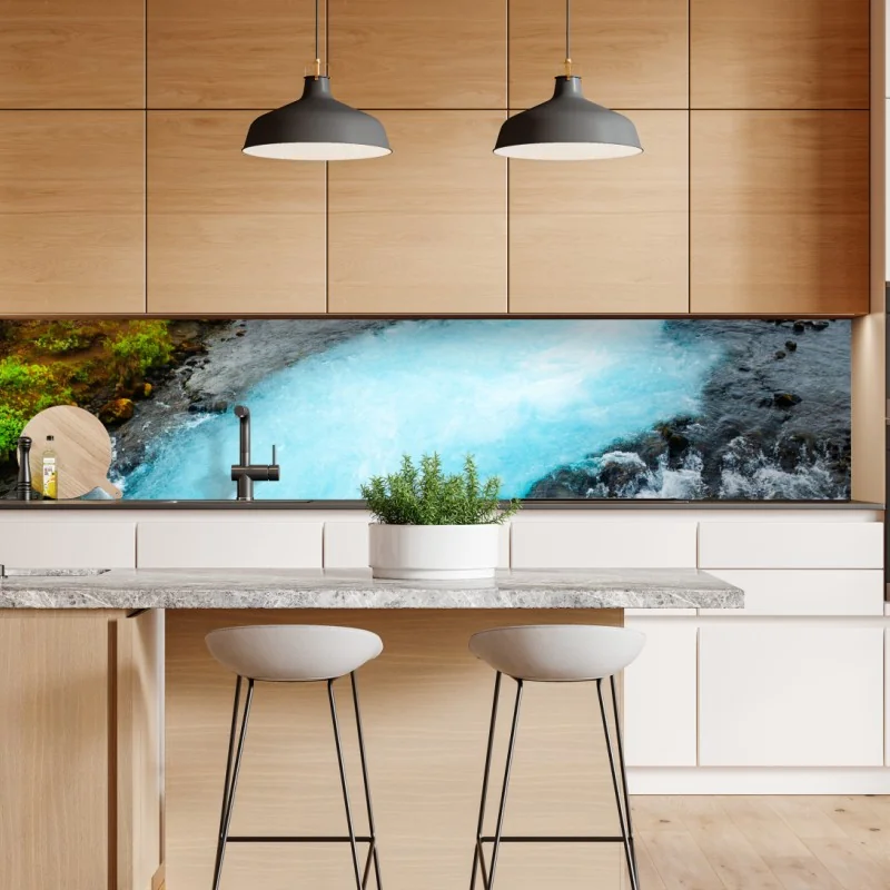 Repositionierbarer Aufkleber wasserfall Bruarfoss, Island – Wallnifity® Repositionierbarer Aufkleber wasserfall Bruarfoss, Island – Wallnifity®