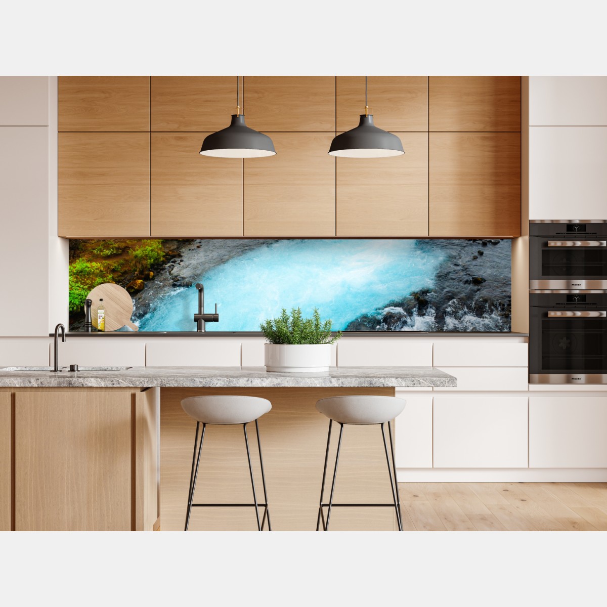 Repositionierbarer Aufkleber wasserfall Bruarfoss, Island – Wallnifity® Repositionierbarer Aufkleber wasserfall Bruarfoss, Island – Wallnifity®