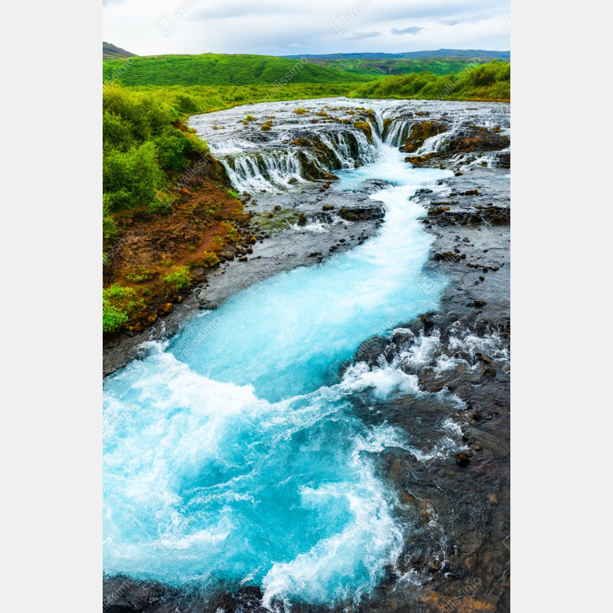Repositionierbarer Aufkleber wasserfall Bruarfoss, Island – Wallnifity® Repositionierbarer Aufkleber wasserfall Bruarfoss, Island – Wallnifity®